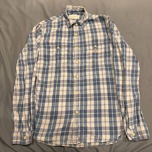 Denim & Supply Ralph Lauren Shirt Mens Medium Blue Plaid Long Sleeve